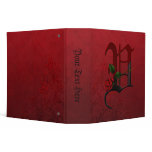 Gothic Rose Monogram V Vinyl Binders