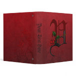 Gothic Rose Monogram V Vinyl Binder