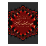 Gothic Satin Red+Black 5x7 Wedding Invitation