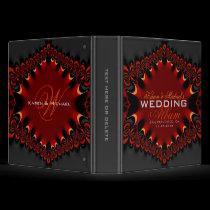 Gothic Satin Red+Black Wedding Album Binder binders