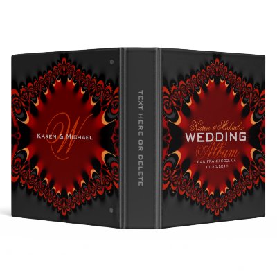 Gothic Satin Red+Black Wedding Album Binder