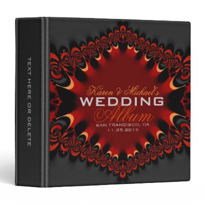 Gothic Satin Red+Black Wedding Album Binder