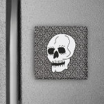 Gothic Scroll and Skull Refrigerator Magnet