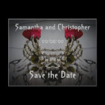 Gothic skeletal illusion Save the Date Postcards