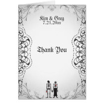 Gothic Skeleton Bride & Groom Thank You Card