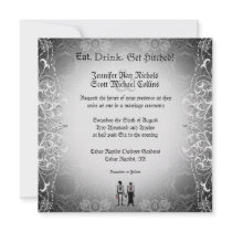 Gothic  Skeleton Bride & Groom Wedding Invitations
