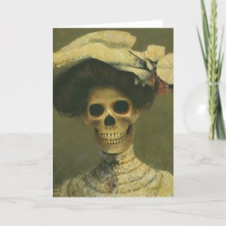 Gothic Skeleton Lady Greetings Card zazzle_card