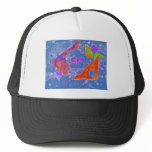 Gothic Skul pink orange blue Hat
