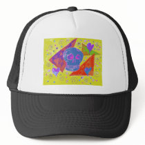 Gothic Skul pink orange yellow hats
