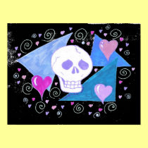 Gothic Skull and Hearts by Wendy C. Allen posters