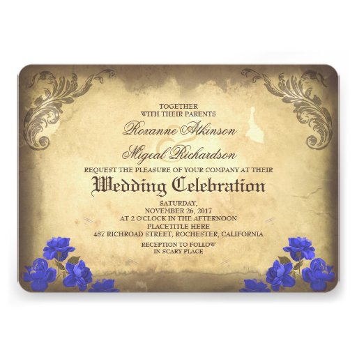 Gothic Skull Couple Day of The Dead Wedding Invite