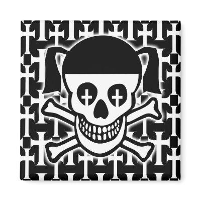 Gothic Skull & Crossbones Magnet by Artamatik