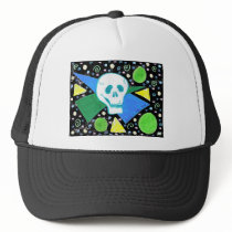 Gothic Skull Green Dot black 2 hats