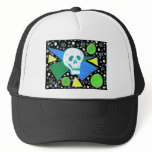 Gothic Skull Green Dot black 2 Trucker Hats