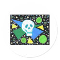 Gothic Skull Green Dot black 2 stickers