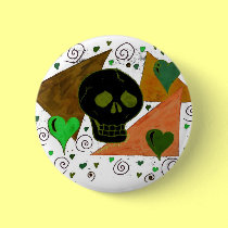 Gothic Skull Inverted to Black buttons