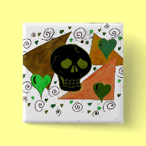 Gothic Skull Inverted to Black buttons