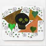 Gothic Skull Inverted to Black Mouse Pads