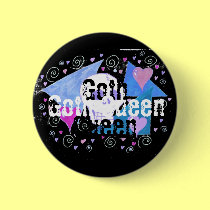 Gothic Skull on Black buttons