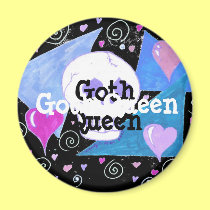 Gothic Skull on Black magnets