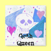 Gothic Skull on Black magnets