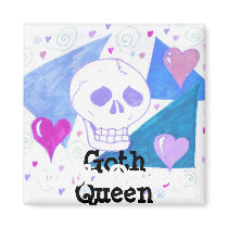 Gothic Skull on Black magnets