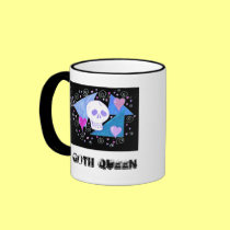 Gothic Skull on Black mugs
