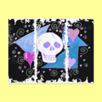 Gothic Skull on Black postcards