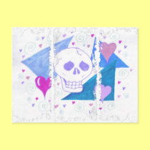Gothic Skull on Black postcards