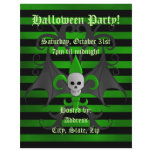 Gothic skull on green fleur de lys Halloween flyers