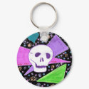 Gothic Skull pastel black keychain