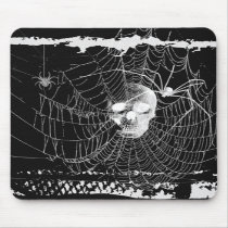 Gothic Skull Spider Web Mousepad