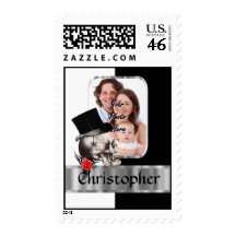 Gothic skull tattoo postage