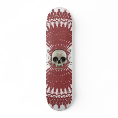 Gothic Skull Tribal Design Skateboard by spiritswitchboard