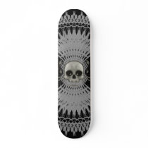Gothic Skull Tribal Design: Skateboard: Gray by spiritswitchboard Gothic Skull Tribal Design: Skateboard: Gray