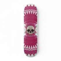 Gothic Skull Tribal Design: Skateboard: Hot Pink by spiritswitchboard Gothic Skull Tribal Design: Skateboard: Hot Pink