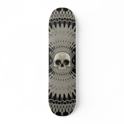 Gothic Skull Tribal Fractal Design: Skateboard #1 by spiritswitchboard