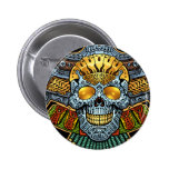 Gothic Skull with Guns and Bullets by Al Rio Button