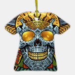 Gothic Skull with Guns and Bullets by Al Rio Christmas Ornaments