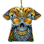Gothic Skull with Guns and Bullets by Al Rio Christmas Ornaments