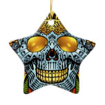 Gothic Skull with Guns and Bullets by Al Rio Christmas Ornaments