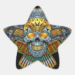 Gothic Skull with Guns and Bullets by Al Rio Star Stickers