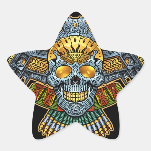 Gothic Skull with Guns and Bullets by Al Rio Star Stickers