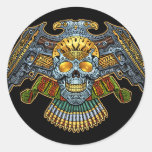 Gothic Skull with Guns and Bullets by Al Rio Round Sticker