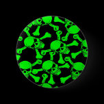 GOTHIC SKULLS CROSSBONES PATTERN BUTTON