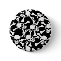 GOTHIC SKULLS CROSSBONES PATTERN buttons by CandyRazor GOTHIC SKULLS CROSSBONES PATTERN buttons