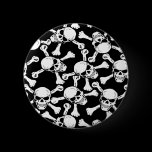 GOTHIC SKULLS CROSSBONES PATTERN PINBACK BUTTONS