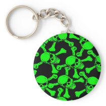 GOTHIC SKULLS CROSSBONES PATTERN KEY CHAIN
