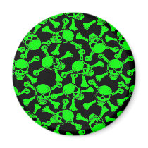 GOTHIC SKULLS CROSSBONES PATTERN magnets