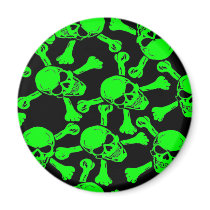 GOTHIC SKULLS CROSSBONES PATTERN magnets